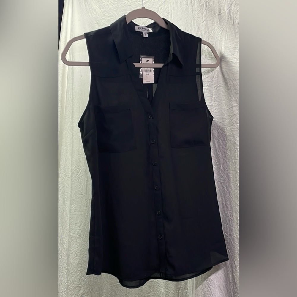 Express Black Sleeveless Blouse